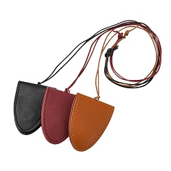 Черный Кожаный чехол для хранения очков ожерелье, чёрные, 8x6 см