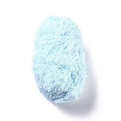 Pale Turquoise Soft Faux Fur Yarn, Twisted Cord, Hand-woven, for Baby Coat, Vest, Scarf, Hat, Pale Turquoise, 9~11x0.5mm, 38.28 yard(35m)/roll, 10rolls/bag