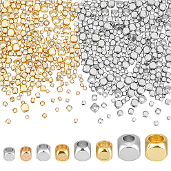(52) Непрозрачная лаванда 600 латунные бусины шт., кубические, разноцветные, 2~4x2~4x2~4 мм, отверстие : 1.2~3 мм