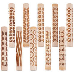 Мокасин Стержень для тиснения из дерева, валик для создания текстуры на основе глины, колонка, мокасин, 111x16 мм, 10 шт / комплект