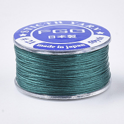 Dark Cyan Special Coated Polyester Beading Threads for Seed Beads, Dark Cyan, 0.1mm, about 50yards/roll