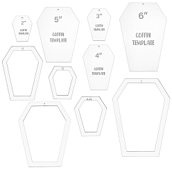 Прозрачный Акриловые шаблоны для квилтинга, поделки шитье пэчворк своими руками, гроб, прозрачные, 54.5~200x34.5~145x2.5 мм