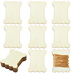 Кукурузный Шелк 60 шт. незаконченных деревянных вырезок для поделок, кость, цвет колоса кукурузы, 53.5x42x2.5 мм