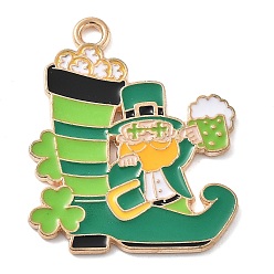 Shoes Подвески из сплава , с эмалью, ирландский фестиваль, тема шляпы клевера, обуви, 27.5x23x1.5 мм, отверстие : 2 мм