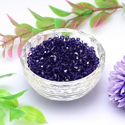 Полуночно-синий Граненый имитация австрийский хрусталь пряди шарик, класс AAA, двухконусные, темно-синий, 3x3 мм, отверстия: 0.7~0.9 мм, около 1440 шт / мешок