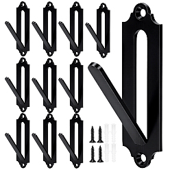 Black Carbon Steel Animal Bone Wall Hooks, Black, 101x30.5x47.5mm, Hole: 4.5mm