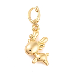 Real 18K Gold Plated Brass Pendants, Deer Charms, Real 18K Gold Plated, 21.5x13x5mm, Hole: 5x6mm