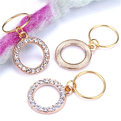 Ring Бусины из дредов из сплава со стразами, плетение подвески для волос украшения зажимы, кольцо, 17x20x2 мм