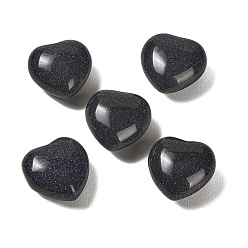 Blue Goldstone Blue Goldstone Heart Love Stone, Healing Pocket Palm Stone for Reiki Balancing, 19~21x20~21x11~12mm