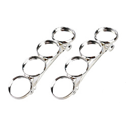 Plata Fornituras de pasador de pelo de latón, con ajustes de bisel redondo plano de aleación, plata, Bandeja: 12 mm, 5 PC / sistema