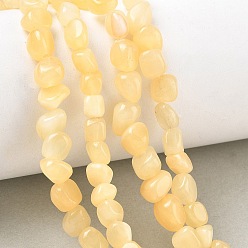 Jade Jaune Naturelles jade jaune brins de perles, nuggets, pierre tombée, 6~8.5x6~7.5x5~8mm, Trou: 0.9mm, Environ 27~35 pcs/chapelet, 9.84~11.02'' (25~28 cm)
