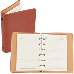 Saddle Brown 1Pc PU Leather Notebook, Rectangle, Saddle Brown, 14.7x10.8x2.3cm