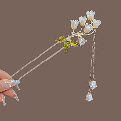 Flower Alloy Hair Sticks, Hair Accessories for Women & Girls, Flower, 180mm