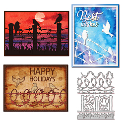 Птица Углеродистая сталь разрезает трафареты, для diy scrapbooking, Фотоальбом, декоративная бумага для тиснения, форма для поздравительных открыток, птица, 95~100x152x0.8 мм, 2 шт / комплект