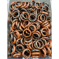 Красный Обсидиан Перстни из натурального красного дерева и обсидиана, внутренний диаметр: 17~20 мм