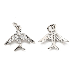 Платина Стойка металлическая латунная микропрофилированная кубическая циркония подвески, без свинца и без кадмия, глотать, платина, 15x18x2.5 мм, отверстие : 3 мм