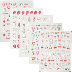 Other Fruits 5шт 5 стиль ПЭТ пластиковая декоративная наклейка, фрукты, 9~10x7~8x0.03~0.05 мм