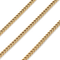 Золотой 316l хирургические цепи из нержавеющей стали, несварные, ионное покрытие (ip), с катушкой, золотые, 4x3x0.8 мм