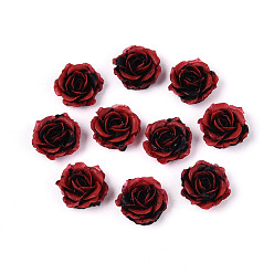 (123L) Белый крем непрозрачный блеск Непрозрачная смола декодирует кабошоны, цветок, два тона, огнеупорный кирпич, 9~10x4~5 мм