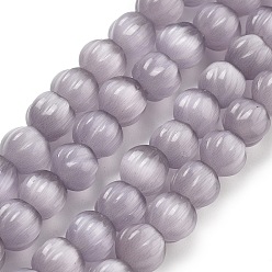 Розово-Коричневый Бусины Кошачие Глаза, тыквенные шарики, розово-коричневый, 7~7.5x7 мм, отверстие : 0.8 мм, около 50~51 шт / нитка, 13.35" (33.9 см) ~ 13.62" (34.6 см)