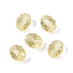 Amarillo Claro K 9 cuentas de vidrio, imitación de vidrio cuentas de cristal austriaco, oval, facetados, amarillo claro, 8x6 mm, agujero: 1.2~1.4 mm