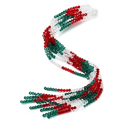 Зеленый Прозрачный градиент цвета стеклянные бусины пряди, двухконусные, граненые, зелёные, 4x3.5 мм, отверстие : 1 мм, около 70 шт / нитка, 9.65'' (24.5 см)