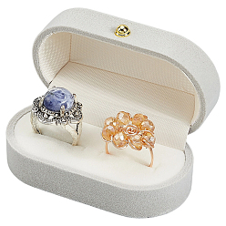 Гейнсборо 1 Прямоугольная бархатная коробочка для парных колец из ПК, с откидной крышкой, для хранения ювелирных изделий органайзер дисплей подарочная упаковка, светло-серые, 7.5x4.4x3.4 см, 1 шт / комплект