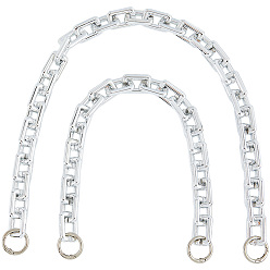 Платина 2 шт. 2 стили ccb пластиковые прямоугольные звенья цепочки для кошелька, замена мешка, платина, 403~603 мм, 1 шт / стиль