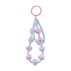 Colorful Opaque Acrylic Keychains, with Iron Split Key Rings, Colorful, 160mm