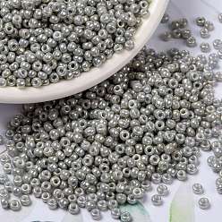 (RR1866) Opaque Gray Luster MIYUKI Round Rocailles Beads, Japanese Seed Beads, (RR1866) Opaque Gray Luster, 8/0, 3mm, Hole: 1mm, about 422~455pcs/bottle, 10g/bottle