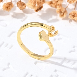 Letter H Латунные кольца-манжеты для женщин, буквы, Письмо ч, внутренний диаметр: 15.6 мм