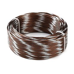 Camello Cable de aluminio de dos tonos, alambre artesanal de metal flexible, rondo, camello, 2 mm, aproximadamente 98.43 pies (30 m) / rollo
