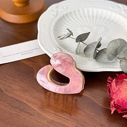 Седло Коричневый Заколки для волос из ацетата целлюлозы и железных когтей, аксессуары для волос для женщин и девочек, сердце, седло коричневый, 46 мм