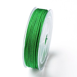 Зеленый лайм Плетеные нити нейлона, мамбо нить, для изготовления ювелирных изделий, зеленый лайм, 1.5 мм, около 19.68 ярдов (18 м) / рулон