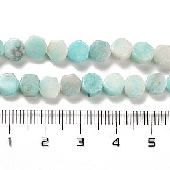 Medium Turquoise Natural Dolomite Beads Strands, Dyed, Hexagon, Medium Turquoise, 7x6x3mm, Hole: 1.2mm, about 66pcs/strand, 16.34 inch(41.5cm)