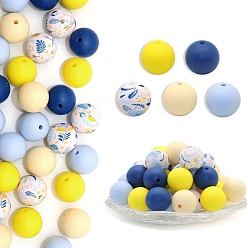 Желтый Фокальные бусины из пищевого силикона, желтые, 15 мм, 50 шт / комплект