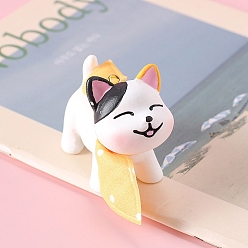 Белый Подвески из смолы, с золотым штифтом для глаз, собака с шарфом, белые, 42x54 мм