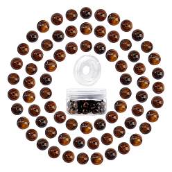 Tiger Eye DIY Stretch Bracelets Making Kits, include Natural Tiger Eye Round Beads, Elastic Crystal Thread, Beads: 10~10.5mm, Hole: 1~1.2mm, 100pcs