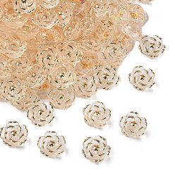 Прозрачный Пластиковые шарики, цветок, золотой металл обвитыми, прозрачные, 18.5x7 мм, отверстие : 1.6 мм, Около 511 шт / 500 г