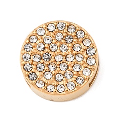 Плоский Круглый 304 изящные слайды из нержавеющей стали, вакуумное покрытие pvd, золотые, плоско-круглые, 12.5x4.5 мм, отверстие : 1.5 мм