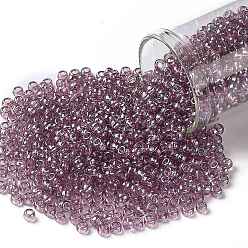 (166) Transparent AB Light Amethyst Тохо 8/0 круглые бусины, японский бисер, (166) прозрачный ab светлый аметист, 3 мм, отверстие : 1 мм, Около 222 шт / 10 г