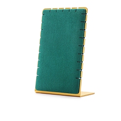 Морско-зеленый Металлическая стойка для хранения ювелирных изделий из микрофибры, Ожерелье дисплеев, цвета морской волны, 90x50x140 мм