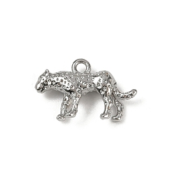 Платина Латунные подвески, леопардовые прелести, долговечный, без кадмия и без свинца, стойки покрытие, платина, 9x14x3.5 мм, отверстие : 1.2 мм