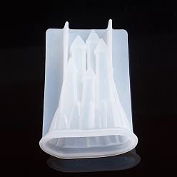 White Food Grade DIY 3D Silicone Molds, Resin Casting Molds, for UV Resin, Epoxy Resin Jewelry Making, Castle, White, 67x42x91mm