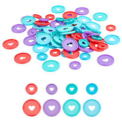 (52) Непрозрачная лаванда 80шт 8 стили сердце пластиковый лист кольцо круглый папка диски, кольцо для переплета блокнота с грибовидным отверстием, расширительные диски для добавления дополнительных страниц, заметки или иллюстрации, разноцветные, 2.4~3.5x0.4 см, 10 шт / стиль