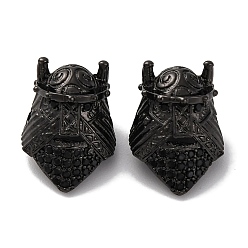 Черный Латунь с кубиками циркония, без кадмия и без свинца, долговечный, чёрные, 15x11x10 мм, отверстие : 1.6 мм