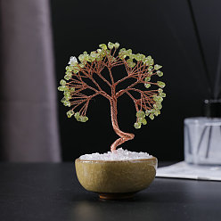 Перидот Натуральные скульптуры из перидота, украшения для выставки, для домашнего офисного стола, дерево, 90x120 мм