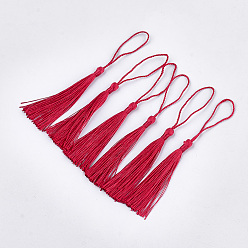 (123L) Белый крем непрозрачный блеск Полиэстер кисточка большие подвесные украшения, огнеупорный кирпич, 80~90x6~7 мм