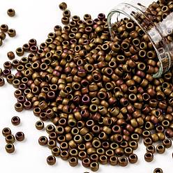 (618) Opaque Frosted Pastel Mudbrick TOHO Round Seed Beads, Japanese Seed Beads, (618) Opaque Frosted Pastel Mudbrick, 8/0, 3mm, Hole: 1mm, about 10000pcs/pound