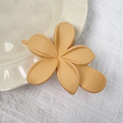 (932FM) Темно-синий аква-матовый с подкладкой Пластиковые зажимы волос аллигатора, цветок, темно-золотистые, 78x102 мм